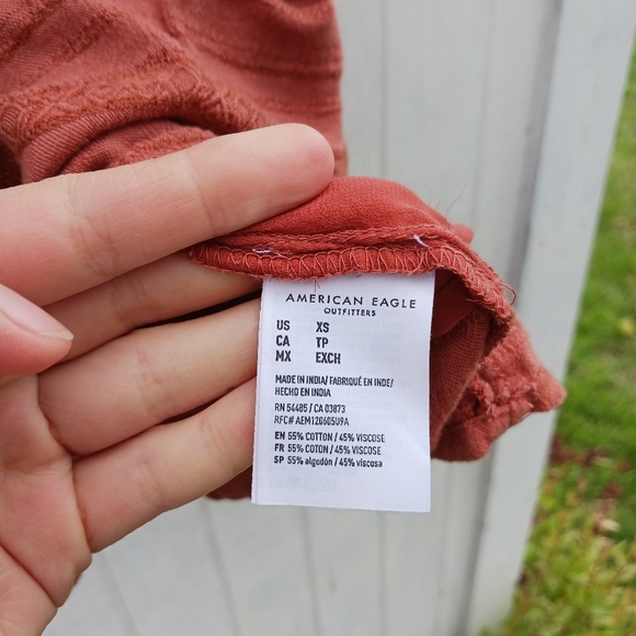 American Eagle Crew Neck Babydoll Dress‎ Lined Rust Red Womens Sz XS - Picture 8 of 8